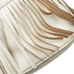 ジェイアンドエムデヴィッドソン カーニバルL フリンジ ワンショルダーバッグ ハンドバッグ ホワイト レザー レディース J&M Davidson 【中古】