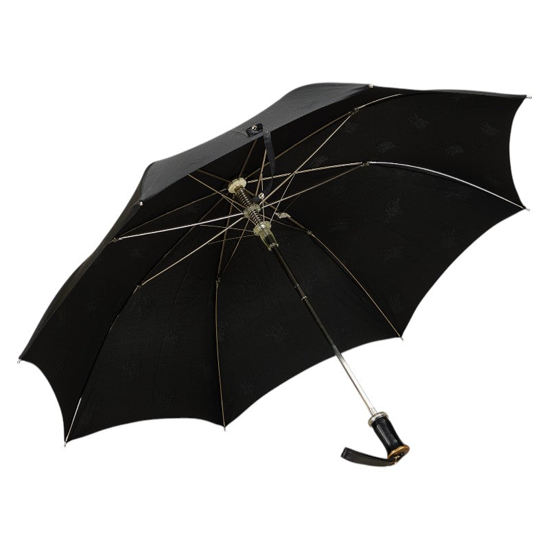 バーバリー ノバチェック シャドーホース 折りたたみ傘 雨傘 ブラック ナイロン レディース BURBERRY 【中古】