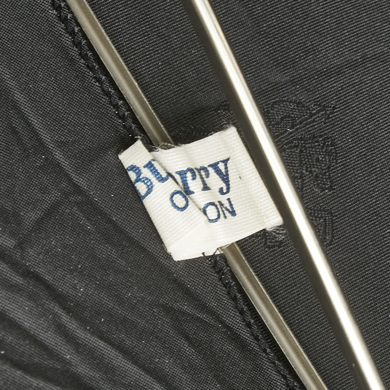 バーバリー ノバチェック シャドーホース 折りたたみ傘 雨傘 ブラック ナイロン レディース BURBERRY 【中古】