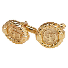 ディオール ヴィンテージ CDロゴ カフス タイピン セット ゴールド メッキ レディース Dior 【中古】