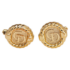 ディオール ヴィンテージ CDロゴ カフス タイピン セット ゴールド メッキ レディース Dior 【中古】