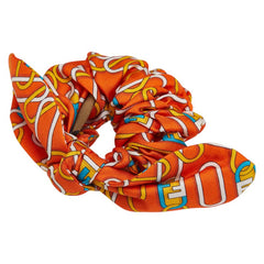 セット ズッカ ロゴ プリント シュシュ 2点 セット ブラウン オレンジ シルク レディース SETT 【中古】