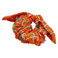 セット ズッカ ロゴ プリント シュシュ 2点 セット ブラウン オレンジ シルク レディース SETT 【中古】