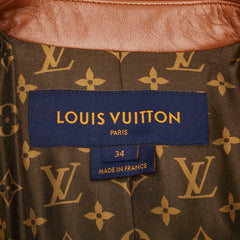 ルイ ヴィトン トラペーズコート サイズ:34 ブラック ブラウン ウール レザー レディース LOUIS VUITTON 【中古】