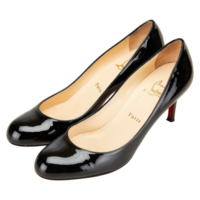 クリスチャンルブタン ハイヒール サイズ:38 1/2 ブラック エナメル レザー レディース Christian Louboutin 【中古】