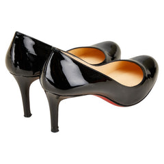 クリスチャンルブタン ハイヒール サイズ:38 1/2 ブラック エナメル レザー レディース Christian Louboutin 【中古】