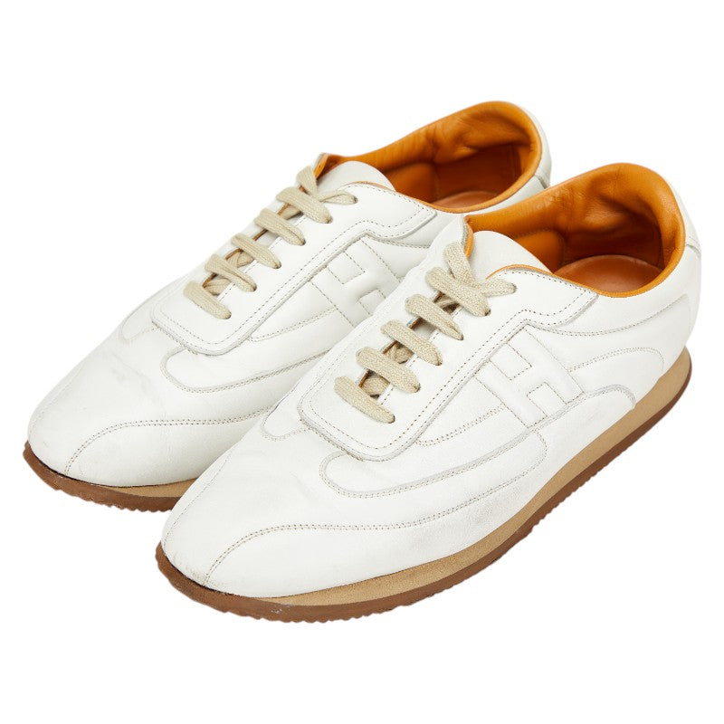エルメス クイック スニーカー サイズ:44 ホワイト ブラウン レザー メンズ HERMES 【中古】