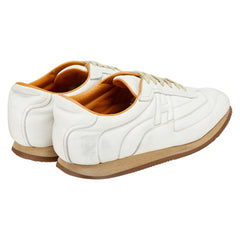 エルメス クイック スニーカー サイズ:44 ホワイト ブラウン レザー メンズ HERMES 【中古】