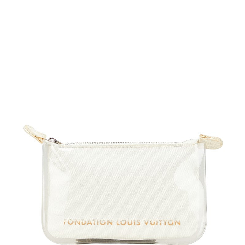 ルイ ヴィトン フォンダシオン ルイヴィトン美術館 パリ限定 ポーチ ホワイト クリア ビニール キャンバス レディース LOUIS VUITTON 【中古】