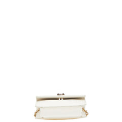 フルラ 斜め掛け チェーン ショルダーバッグ スマホショルダー ホワイト レザー レディース Furla 【中古】