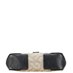 フルラ ショルダーバッグ グレージュ ブラック キャンバス レザー レディース Furla 【中古】