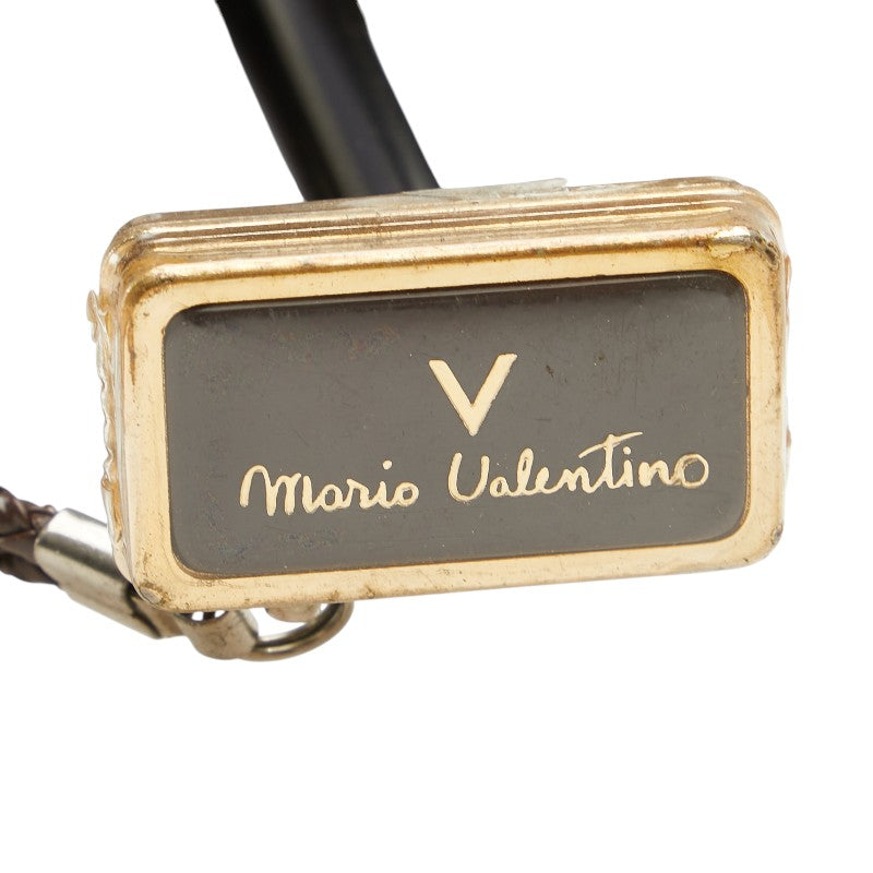 マリオ ヴァレンティノ 折りたたみ傘 雨傘 レッド ブラック ナイロン レディース MARIO VALENTINO 【中古】