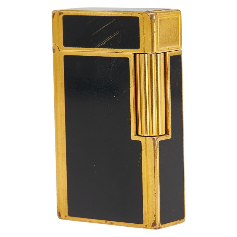 デュポン ローラー式 ガス充墳不可 着火不可 ガスライター ゴールド ブラック メッキ メンズ Dupont 【中古】