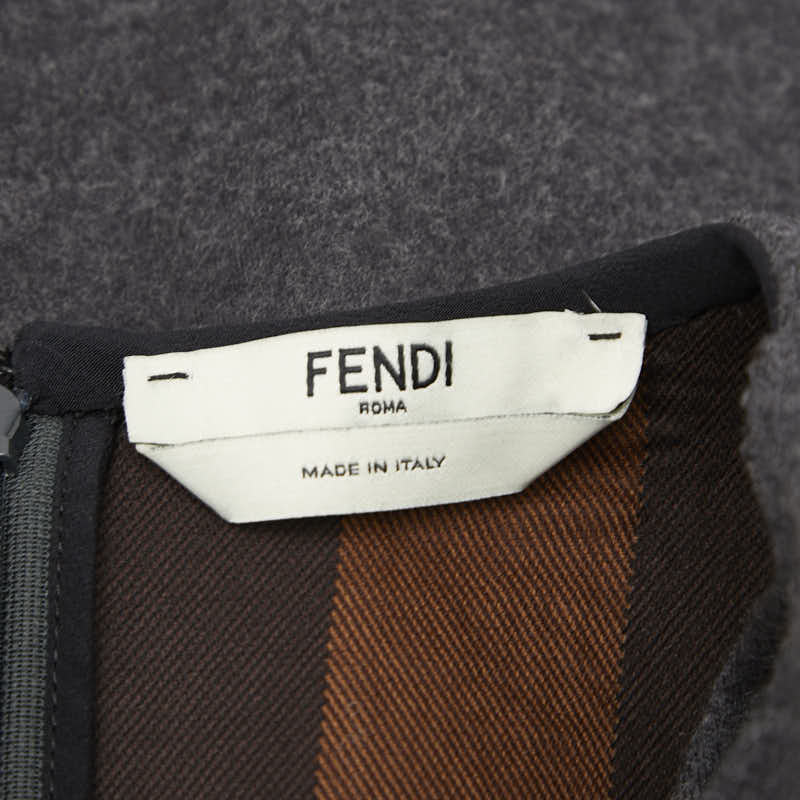 フェンディ ノースリーブ ワンピース サイズ:38 チャコールグレー ウール レディース FENDI 【中古】