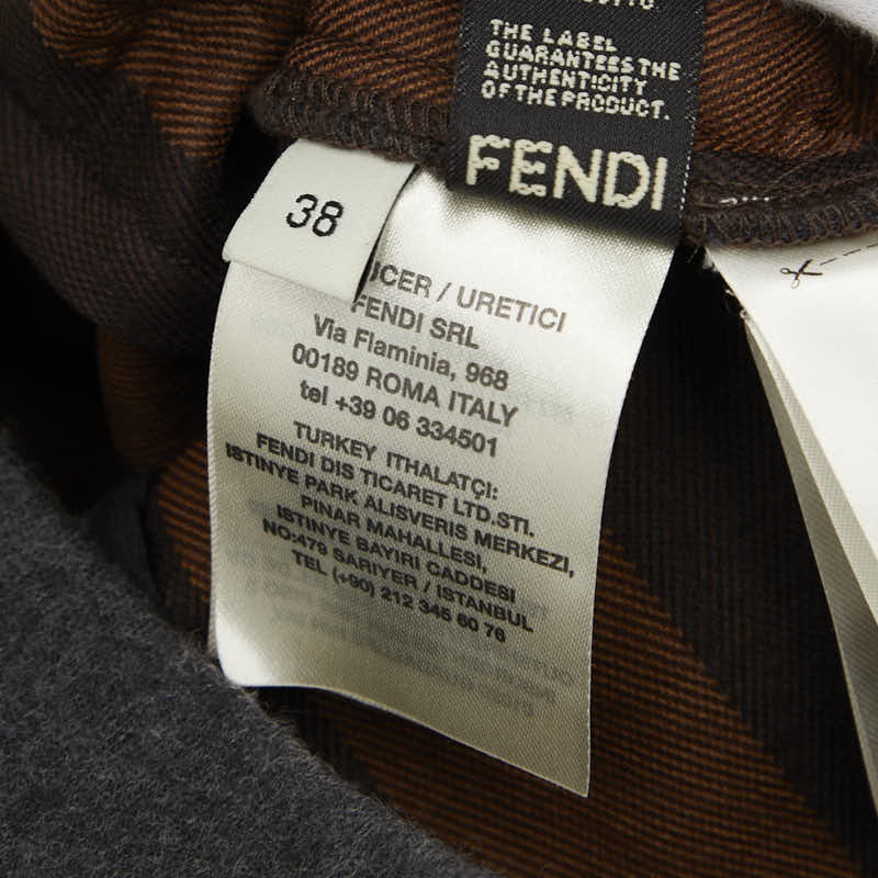 フェンディ ノースリーブ ワンピース サイズ:38 チャコールグレー ウール レディース FENDI 【中古】