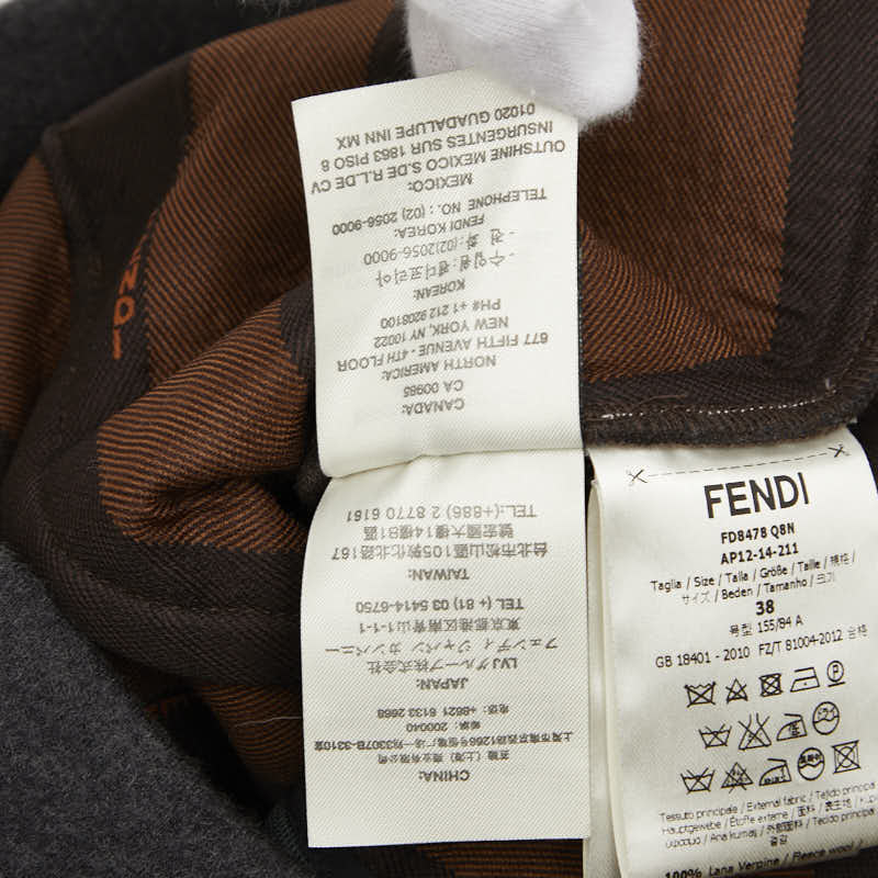 フェンディ ノースリーブ ワンピース サイズ:38 チャコールグレー ウール レディース FENDI 【中古】