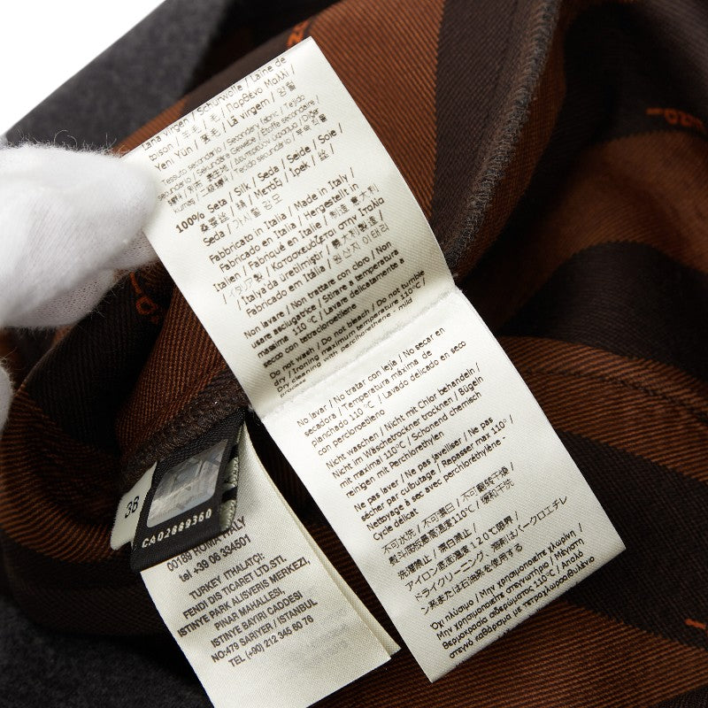 フェンディ ノースリーブ ワンピース サイズ:38 チャコールグレー ウール レディース FENDI 【中古】