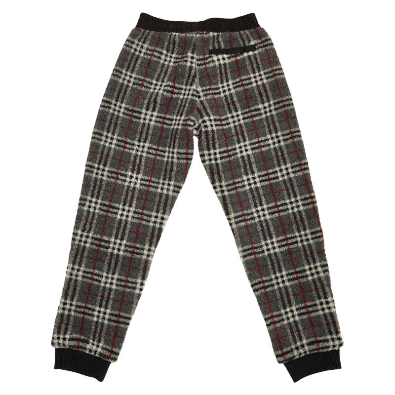 バーバリー チェック ジョギングパンツ イージーパンツ サイズ:S グレー マルチカラー ボア アクリル メンズ BURBERRY 【中古】
