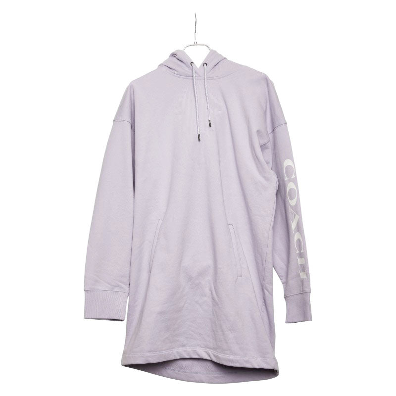 コーチ エッセンシャル フーディー ドレス ロングプルオーバーパーカー サイズ:S C9782 パープル系 ラベンダー コットン レディース COACH 【中古】