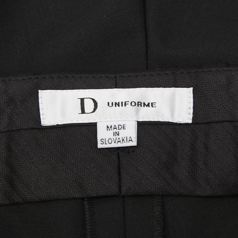 ディオール D uniform テーパードパンツ スラックス サイズ:40 8U1P01A1800 ブラック ウール メンズ Dior 【中古】