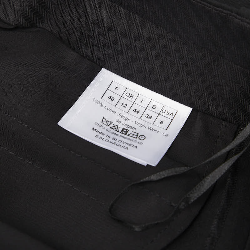 ディオール D uniform テーパードパンツ スラックス サイズ:40 8U1P01A1800 ブラック ウール メンズ Dior 【中古】