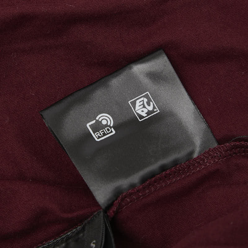 プラダ 25SS 三角ロゴ 半袖Tシャツ サイズ:S UJN912 ボルドー ワインレッド ホワイト コットン メンズ PRADA 【中古】