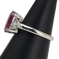 Pt900 プラチナ ルビー3.31ct ダイヤ0.32ct リング 指輪 レディース 14号 【中古】