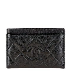 シャネル ココマーク カードケース ブラック キャビアスキン レディース CHANEL 【中古】