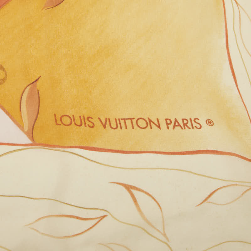 ルイ ヴィトン モノグラム 飛行機 スカーフ ベージュ マルチカラー シルク レディース LOUIS VUITTON 【中古】