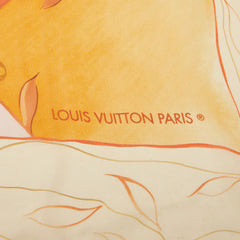 ルイ ヴィトン モノグラム 飛行機 スカーフ ベージュ マルチカラー シルク レディース LOUIS VUITTON 【中古】