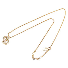 ディオール CDロゴ ラインストーン ネックレス ゴールド メッキ レディース Dior 【中古】