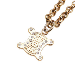 セリーヌ トリオンフ ラインストーン ネックレス ゴールド メッキ レディース CELINE 【中古】