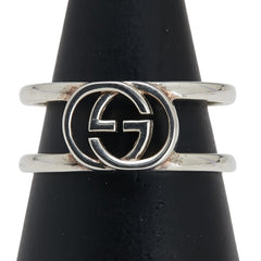 グッチ インターロッキングG ワイドオープンバンド リング 指輪 #22 SV925 シルバー メンズ GUCCI 【中古】