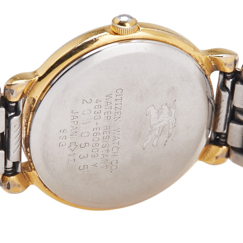 バーバリー 腕時計 クオーツ ホワイト文字盤 ステンレススチール メッキ レディース BURBERRY 【中古】