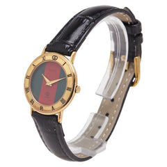 グッチ シェリーライン文字盤 ベルト（社外品） 腕時計 3001L クオーツ マルチカラー文字盤 ステンレススチール レザー レディース GUCCI 【中古】