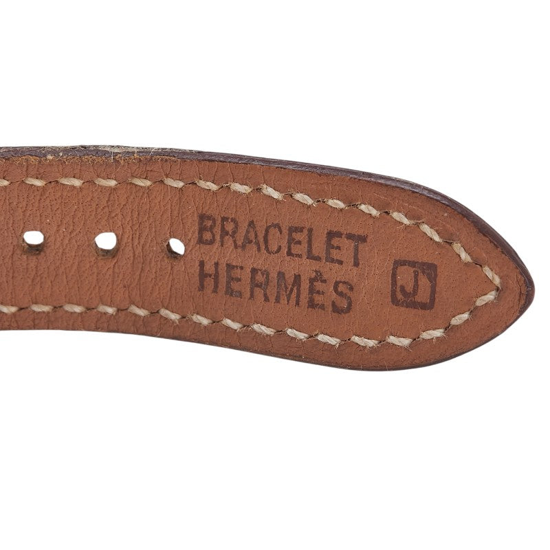 エルメス Hウォッチ 腕時計 HH1.210 クオーツ シルバー文字盤 ステンレススチール レザー レディース HERMES 【中古】