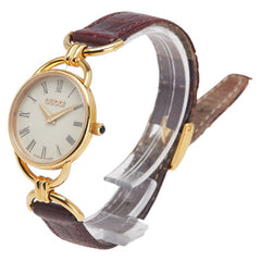 グッチ 腕時計 6000.2.L クオーツ ベージュ文字盤 ステンレススチール レザー レディース GUCCI 【中古】