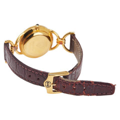 グッチ 腕時計 6000.2.L クオーツ ベージュ文字盤 ステンレススチール レザー レディース GUCCI 【中古】