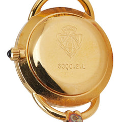 グッチ 腕時計 6000.2.L クオーツ ベージュ文字盤 ステンレススチール レザー レディース GUCCI 【中古】