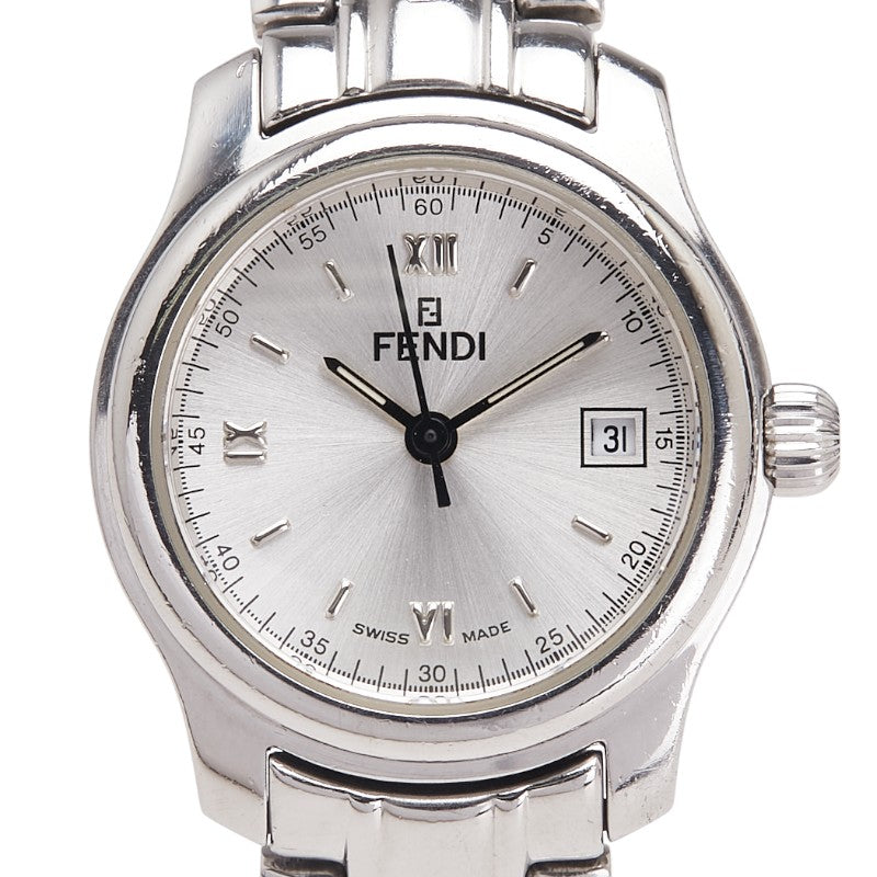 フェンディ 腕時計 210L クオーツ シルバー文字盤 ステンレススチール レディース FENDI 【中古】