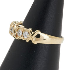 K18YG イエローゴールド ダイヤ0.30ct リング 指輪 レディース 13号 【中古】