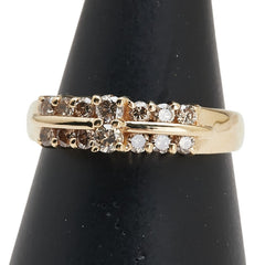 K18YG イエローゴールド ダイヤ0.50ct メレダイヤ リング 指輪 レディース 13号 【中古】