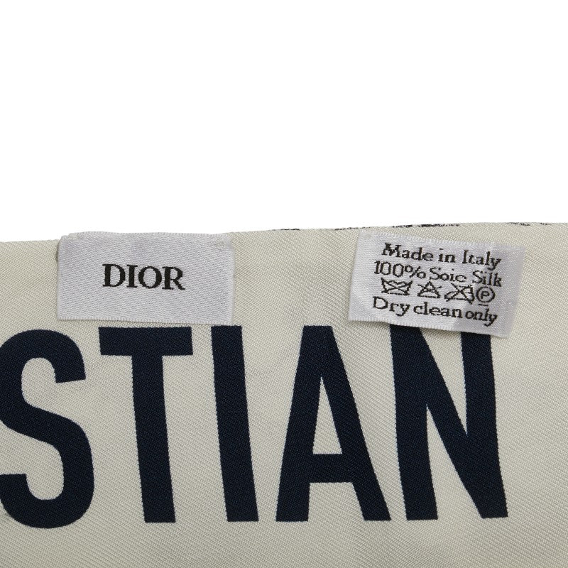クリスチャンディオール トワル ドゥ ジュイ ソヴァージュ ミッツァ スカーフ ホワイト グレー シルク レディース Christian Dior 【中古】