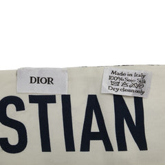 クリスチャンディオール トワル ドゥ ジュイ ソヴァージュ ミッツァ スカーフ ホワイト グレー シルク レディース Christian Dior 【中古】