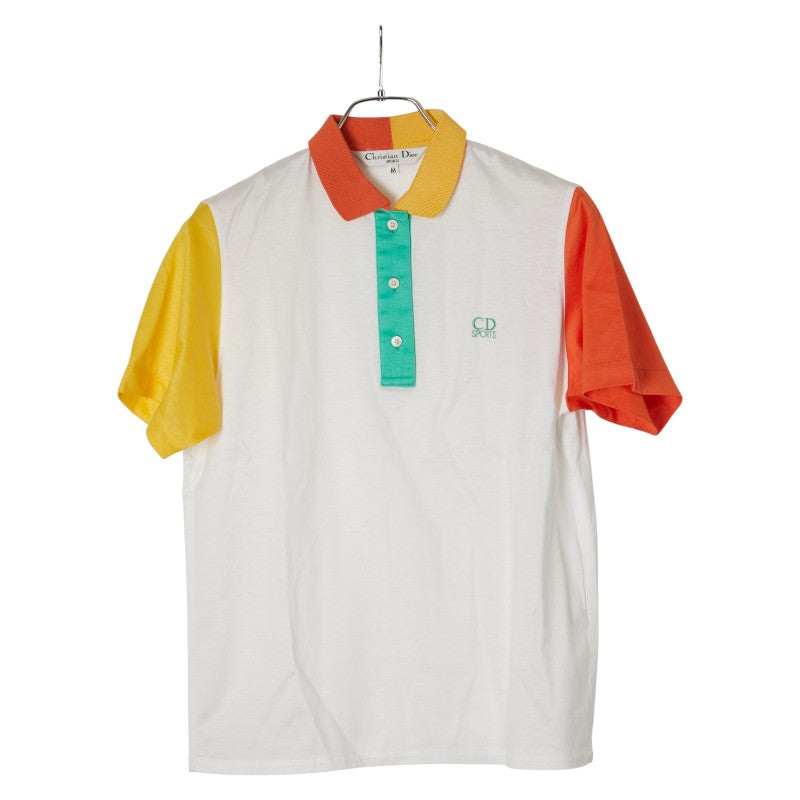 クリスチャンディオール スポーツ トリコロール ポロシャツ サイズ:M ホワイト マルチカラー コットン レディース Christian Dior 【中古】