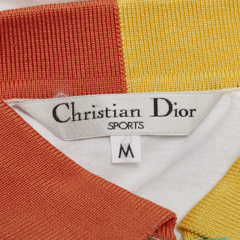 クリスチャンディオール スポーツ トリコロール ポロシャツ サイズ:M ホワイト マルチカラー コットン レディース Christian Dior 【中古】