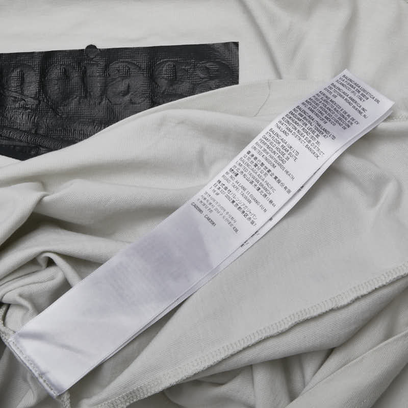バレンシアガ Logo Embroidered Oversized T-Shirt Tシャツ サイズ：L 712398 オフホワイト コットン メンズ BALENCIAGA 【中古】