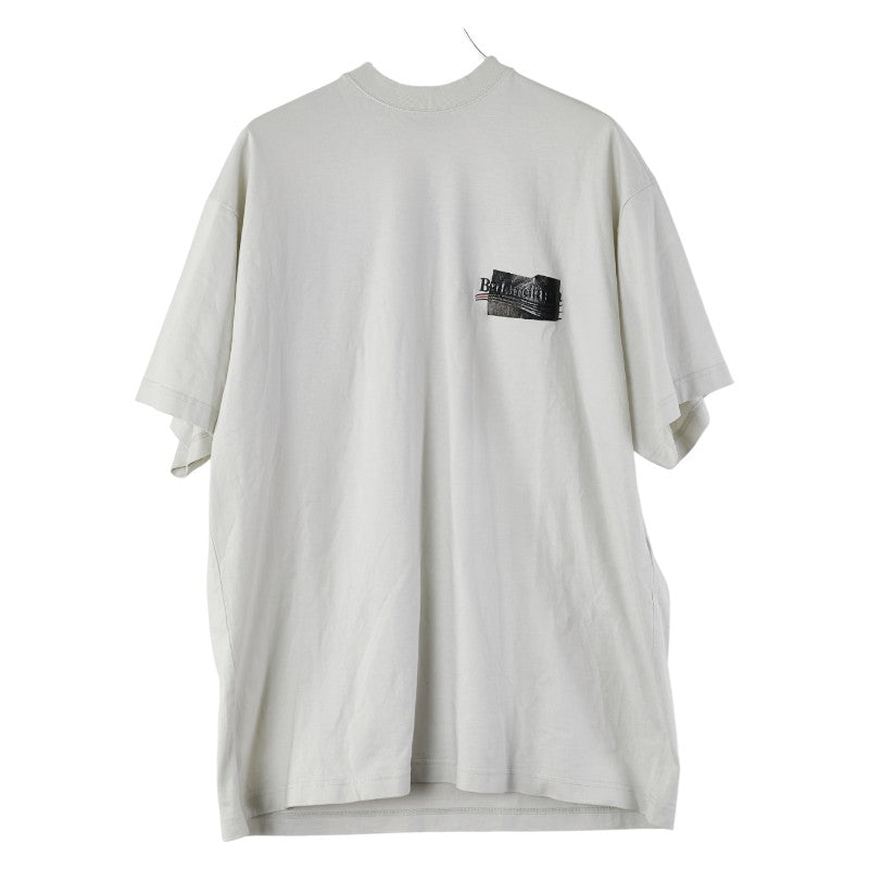 バレンシアガ Logo Embroidered Oversized T-Shirt Tシャツ サイズ：L 712398 オフホワイト コットン メンズ BALENCIAGA 【中古】