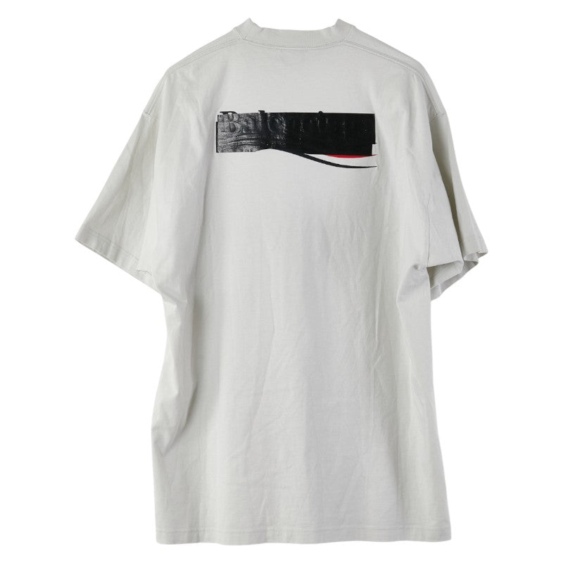 バレンシアガ Logo Embroidered Oversized T-Shirt Tシャツ サイズ：L 712398 オフホワイト コットン メンズ BALENCIAGA 【中古】