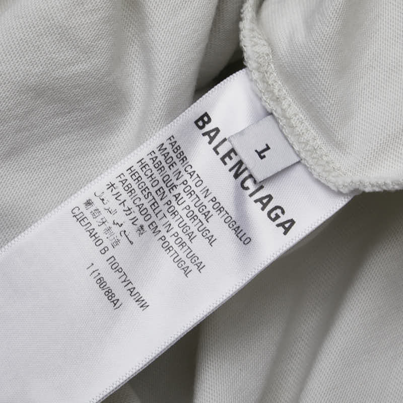 バレンシアガ Logo Embroidered Oversized T-Shirt Tシャツ サイズ：L 712398 オフホワイト コットン メンズ BALENCIAGA 【中古】